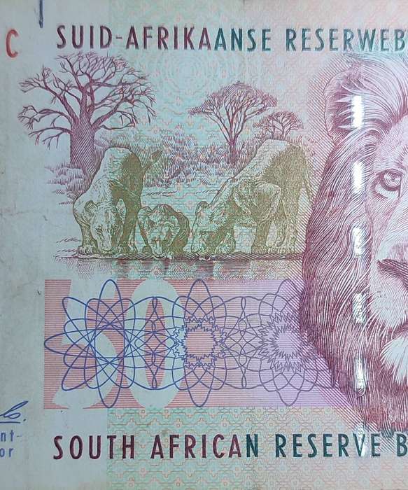SA R50 Bank Note CL Stals - Red Water Variety (Rare Printing Error)