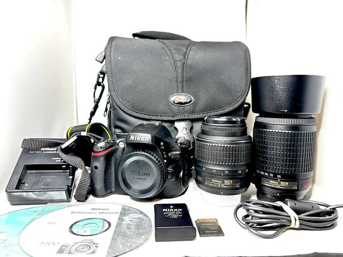 Nikon D5100 with 2x Lens and accessories excellent condition as new Low shutter count 2098