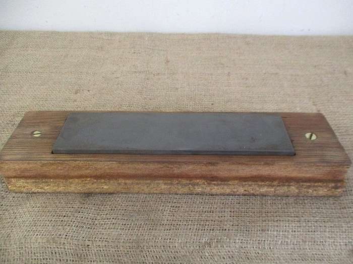 Double Sided Sharpening Stone In Wooden Holder