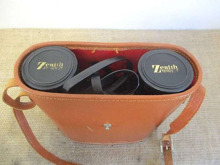Nice Vintage Zenith Tempest Prismatic Coated 10 X 50mm Field 5' Binocular In Original Shoulder Bag