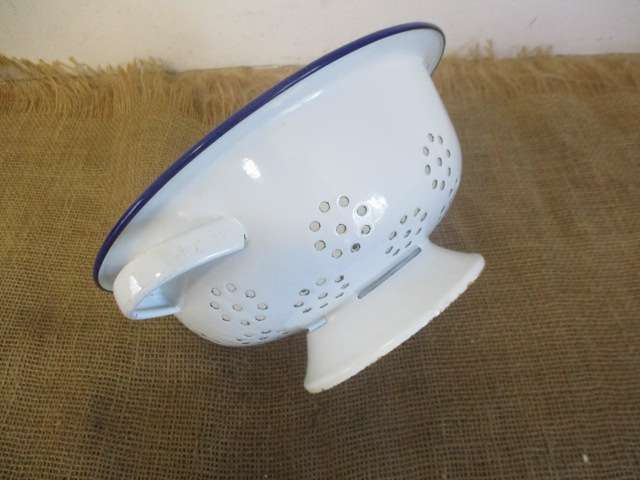 Beautiful Old Enamel Food Strainer