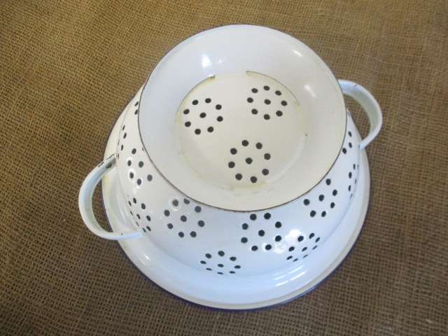 Beautiful Old Enamel Food Strainer