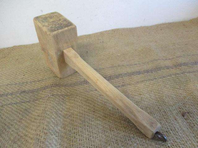 Beautiful Large Vintage Carpenter's Wooden Mallet
