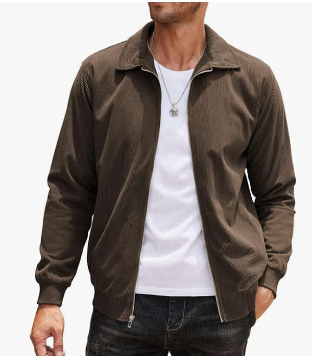 COOFANDY MENS CASUAL LIGHTWEIGHT VINTAGE CORDUROY JACKET