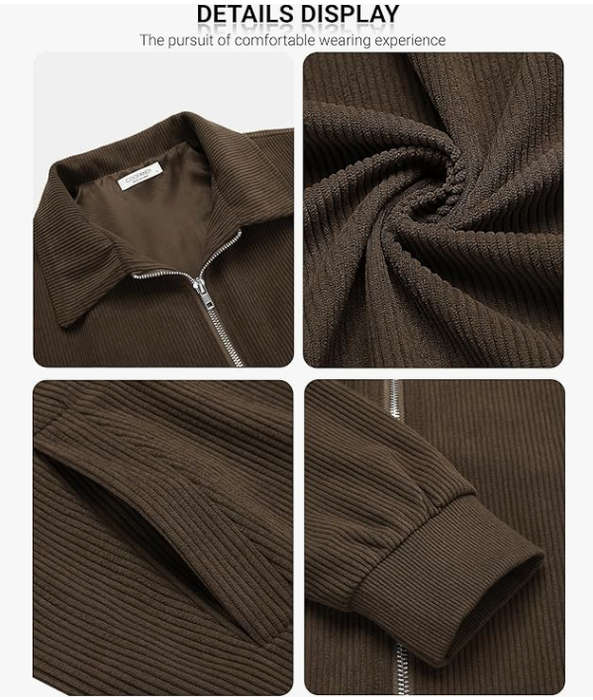 COOFANDY MENS CASUAL LIGHTWEIGHT VINTAGE CORDUROY JACKET