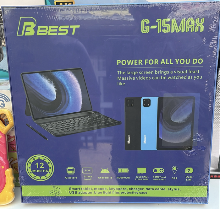 G15 MAX - Smart tablet , Android 15, 8000mAh battery, 32GB RAM, 512GB ROM