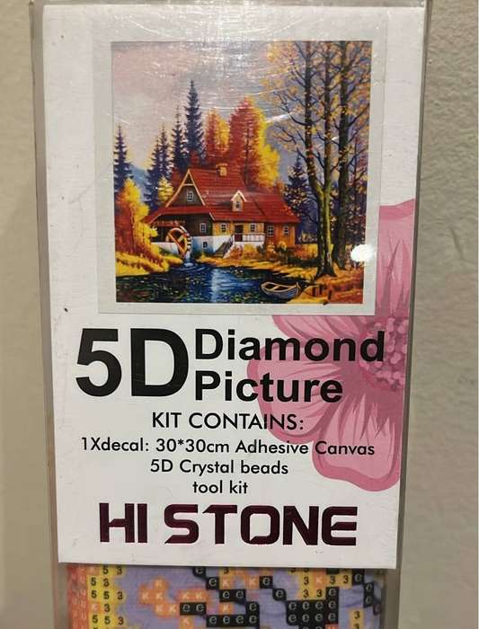 House In The Woods - 5D Diamond Art -30x30cm , 5D Crystal Beads - Kit