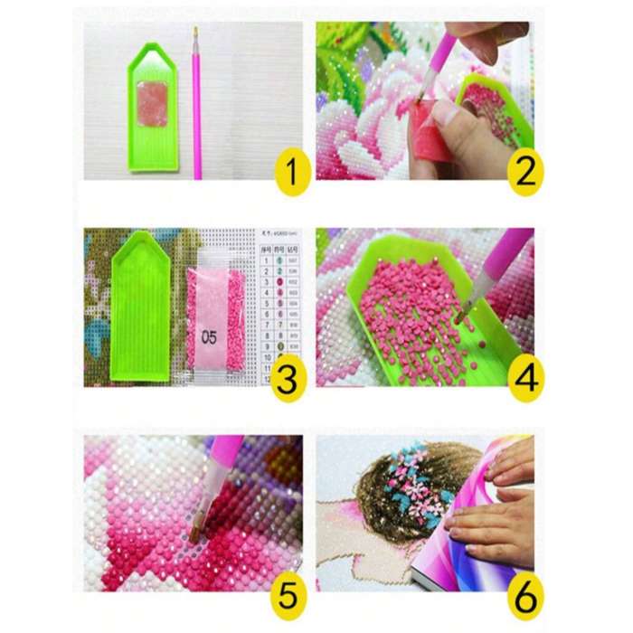 BELLE- 5D Diamond Art -30x30cm , 5D Crystal Beads - Kit