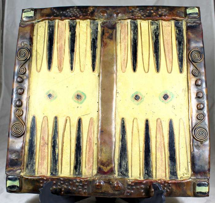 Hand made copper backgammon board