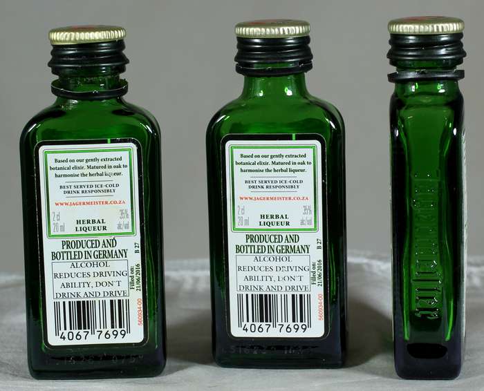 Mini liquor bottle - Empty - Three Jagermeister Bottles