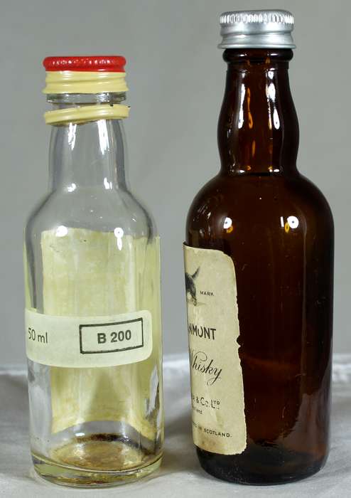 Mini liquor bottle - Empty - Pair of  Glenmorangie & Dandie Dinmont bottles