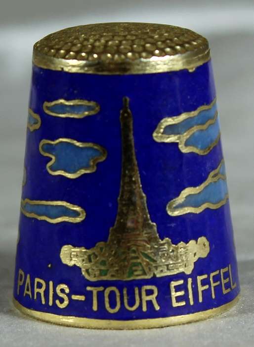 Cloisonne thimble - Paris tour - Eiffel