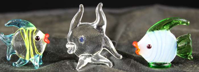 Miniature glass trio of angel fish