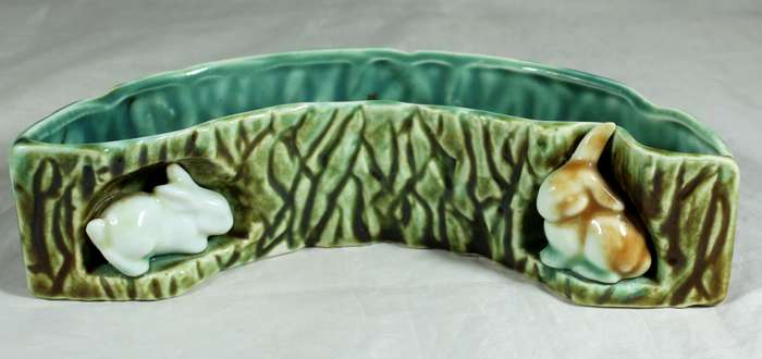 Joy China (sister company to Lucia ware) half moon planter with rabbits