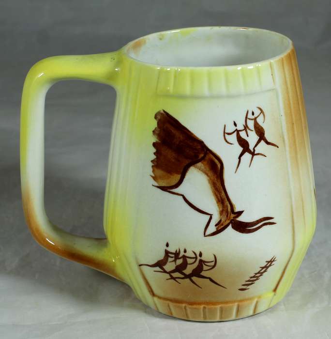 B.E.P hand painted mug with rock art