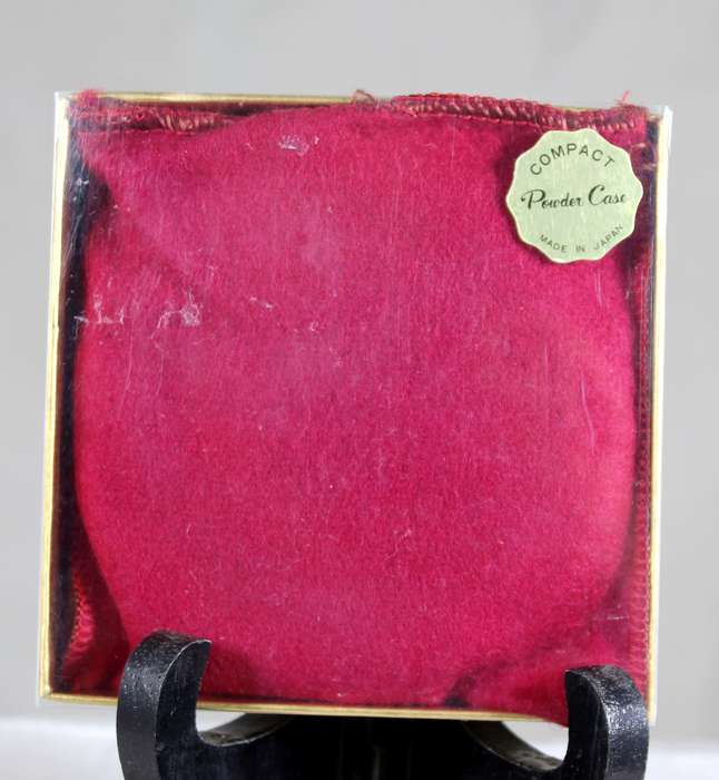 New gold tone powder compact - made in Japan