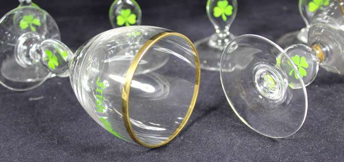 Set of six crystal Irish coffee glasses