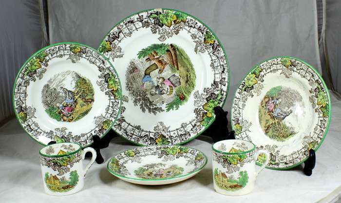 Copeland spode - Byron - six piece damaged set
