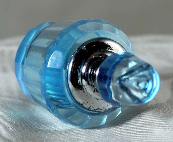 Miniature blue glass perfume bottle