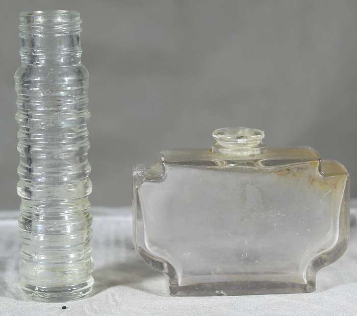 Pair of small vintage glass bottles