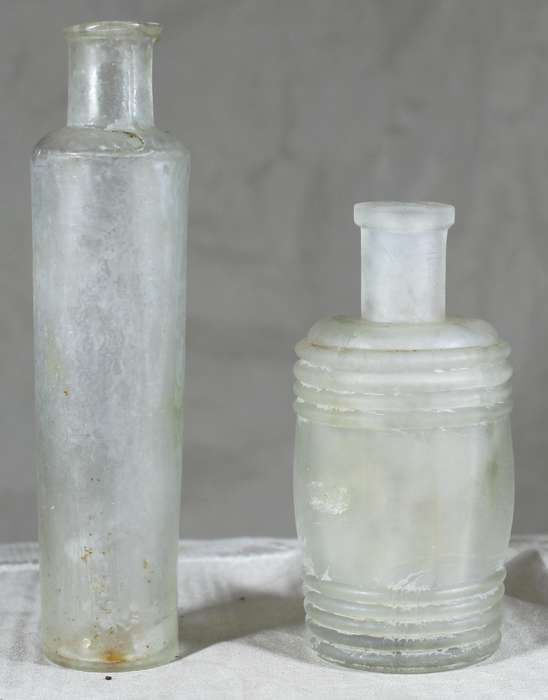Pair of glass vintage bottles