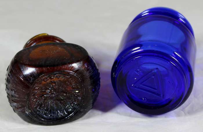 Blue bottle & Bovril bottle