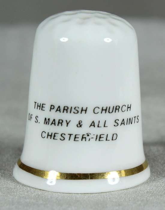 Bone China thimble - St Mary's and all saints - Chesterfield