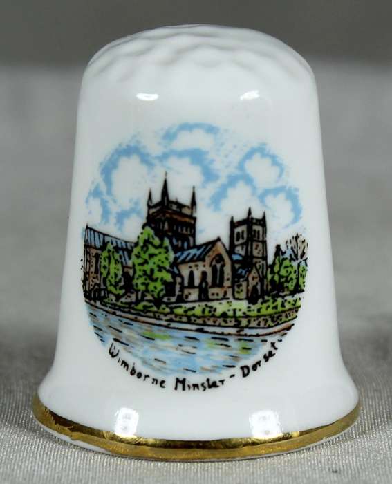 Bone China thimble - Wimborne Minster Dorset