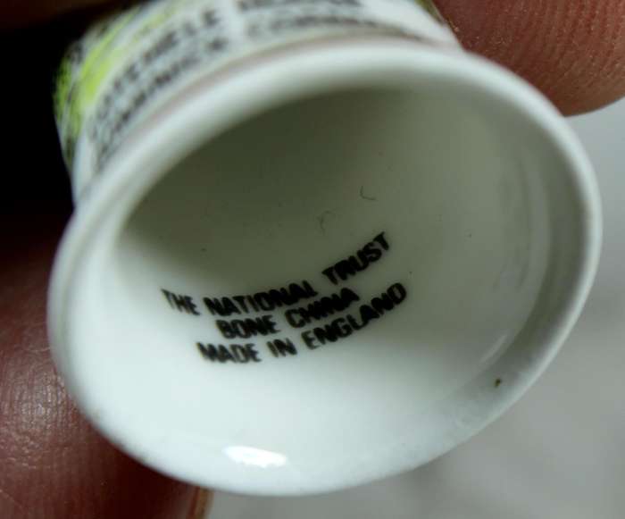 Bone China thimble - Cotehele House - Cornwell - The National Trust