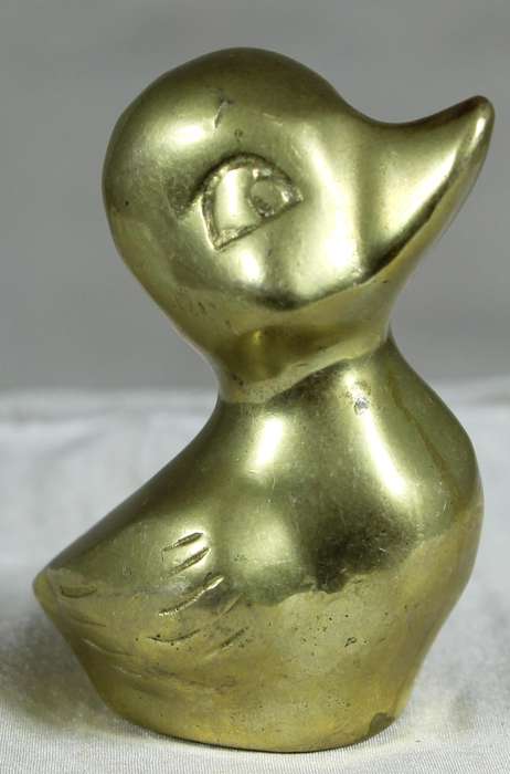 Solid brass miniature duckling