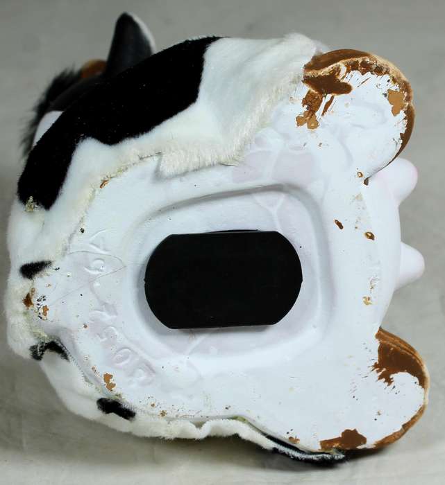Seated cow with satin feel jacket money box