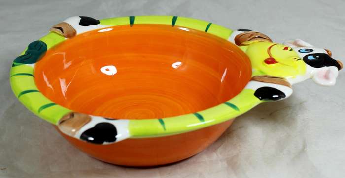 Porcelain cow themed bowl