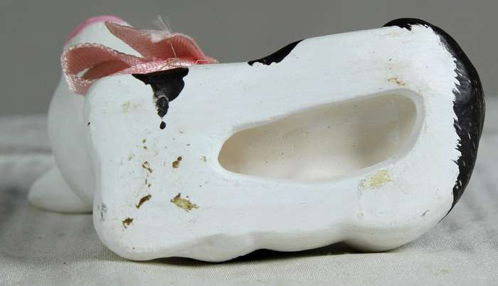 Ceramic cow mini cow with pink bowtie