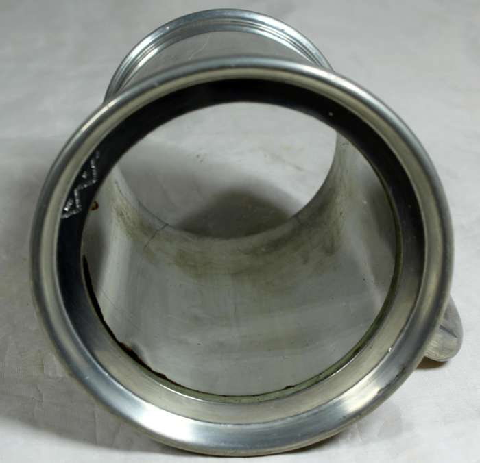 Pewter mug with glass bottom - with markings (92% tin)
