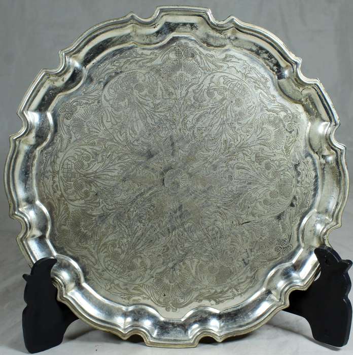 Silver plated footed tray