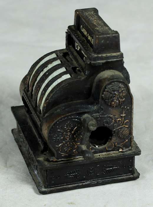Miniature brass pencil sharpener - Vintage cash register
