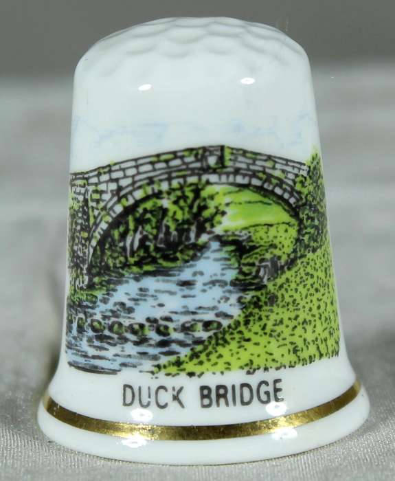 Bone China thimble - Duck Bridge - North Lodge