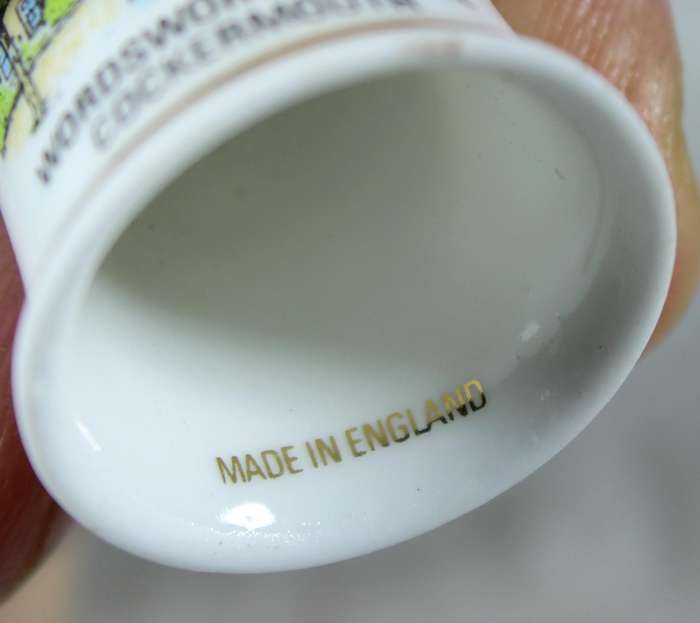 Bone China thimble - Wordsworth House - Cockermouth - The National Trust