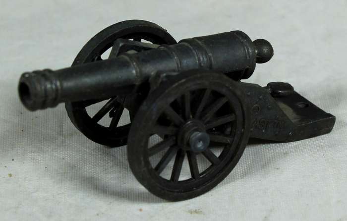 Miniature brass cannon with shooting mechanism