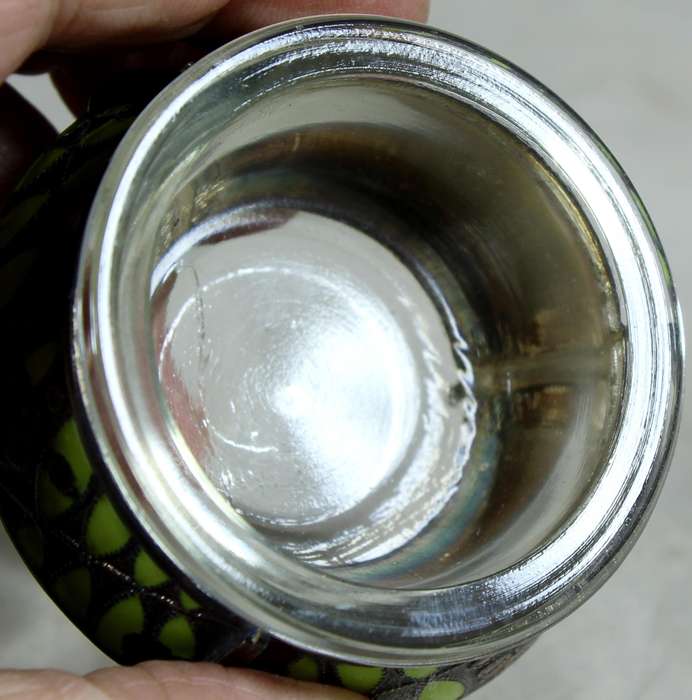 Glass and embossed metal trinket holder