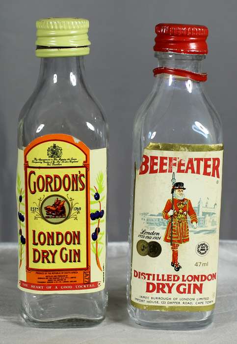 Empty liquor bottles - Pair of Beefeater & Gordons