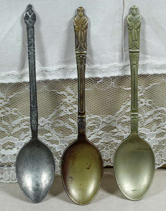 Set of three Bishop teaspoons