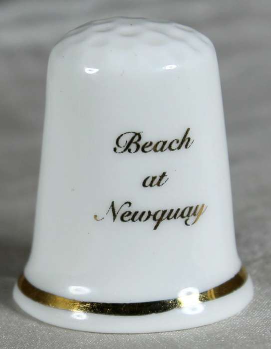 Bone China thimble - beach at Newquay