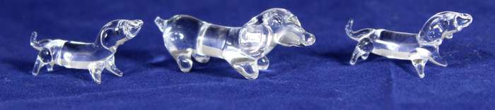 Hand blown glass miniature - Daschunds