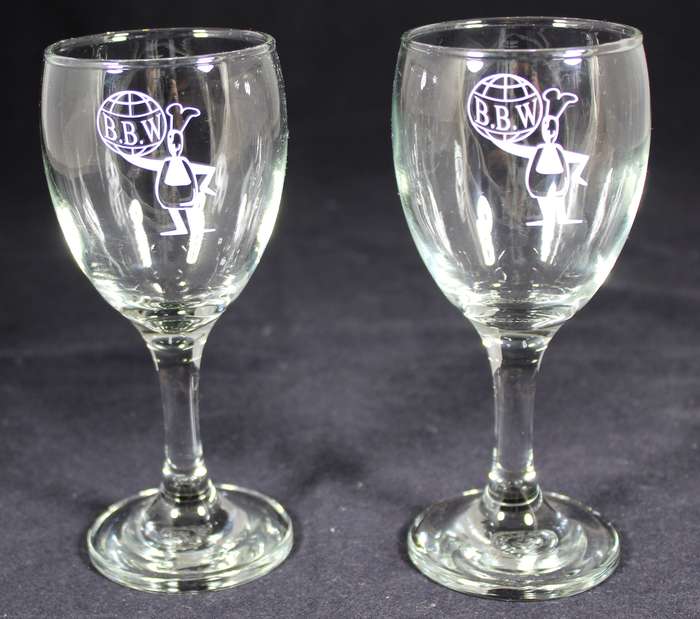 Pair of BBW wine glasses