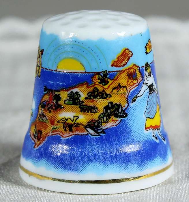 Bone China thimble - Lanzarote