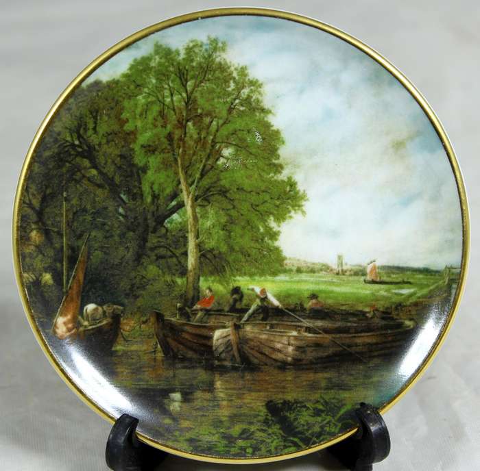 Coalport mini plate of a view on the Stour by John constable