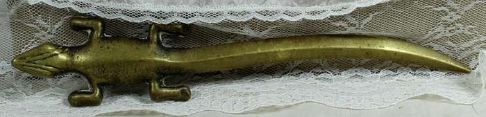 Brass ghekko envelope opener