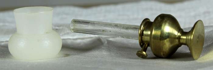 Miniature brass gas table lamp