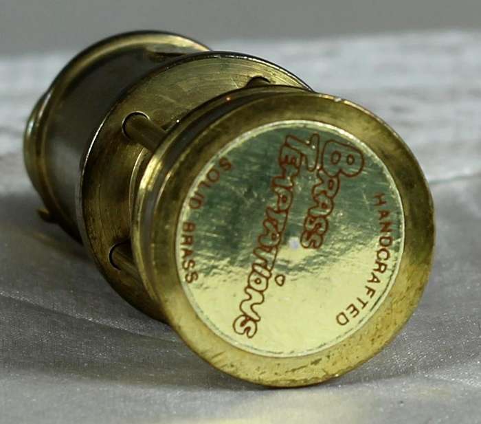 Miniature brass miners safety lamp